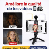 Le Kit Ultime pour Vidéos Parfaites (Lumière + Micro + Trépied)